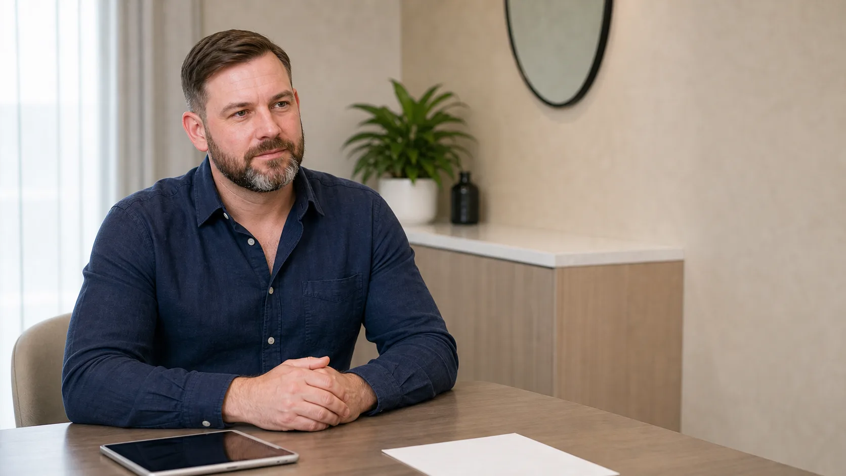 Men's aesthetic consultation context for male patient consultation context at Core Aesthetics in Oakleigh
