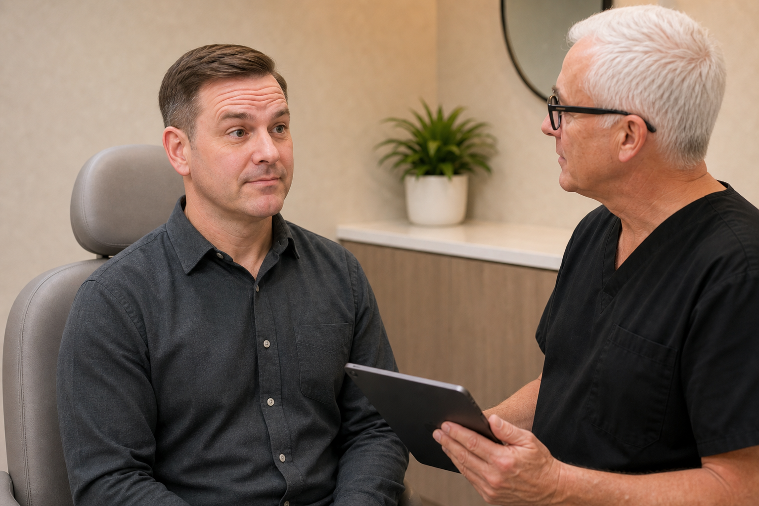 Wrinkle and upper-face consultation assessment for consultation planning at Core Aesthetics in Oakleigh