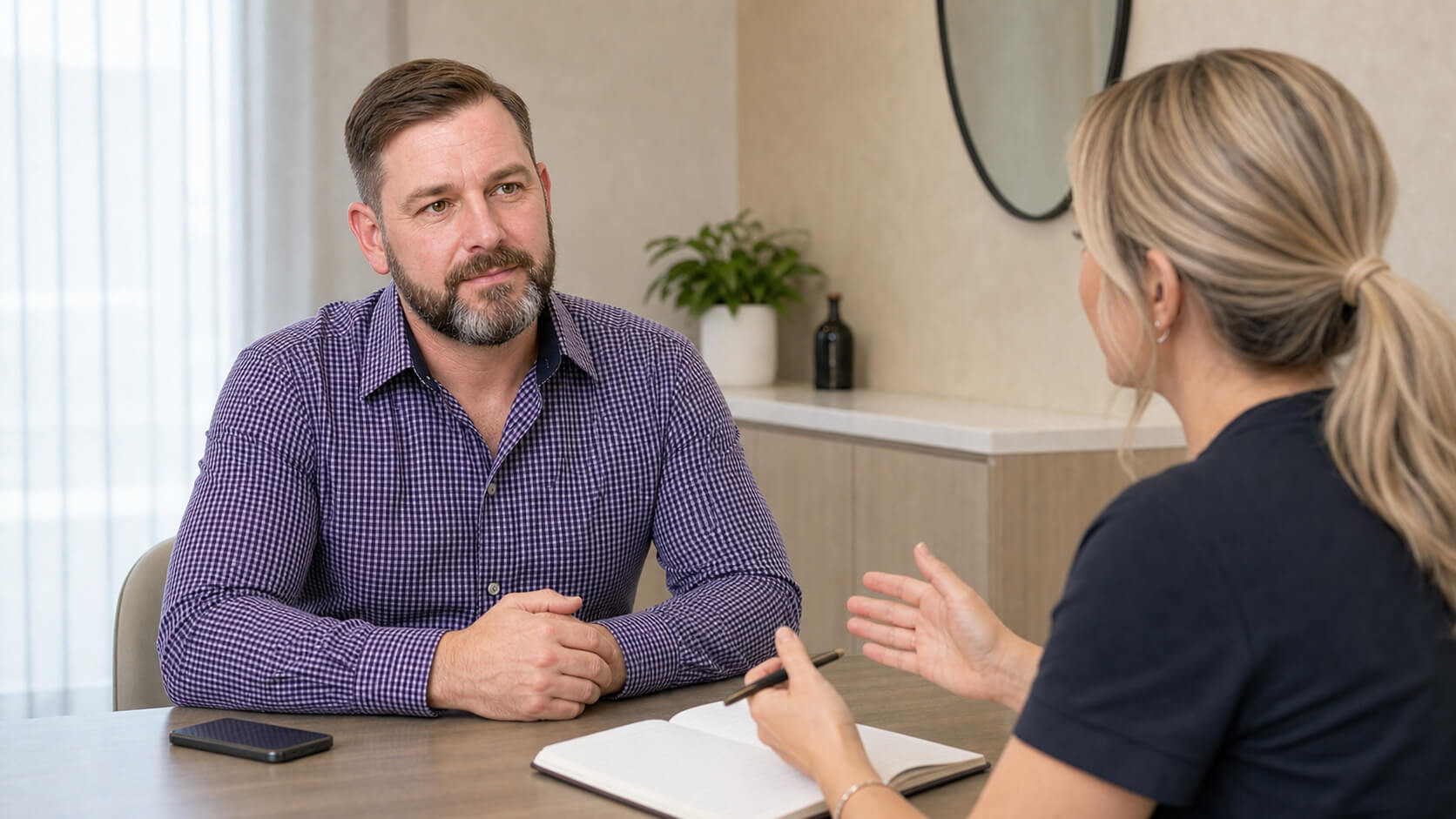 Facial structure consultation assessment for review and planning discussion at Core Aesthetics in Oakleigh