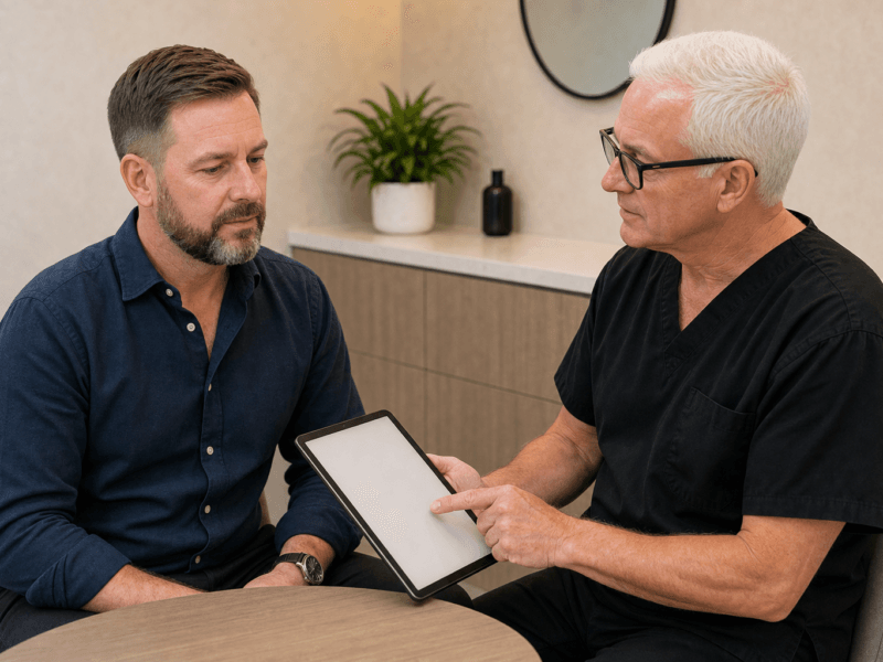 Facial assessment Melbourne, jawline consultation