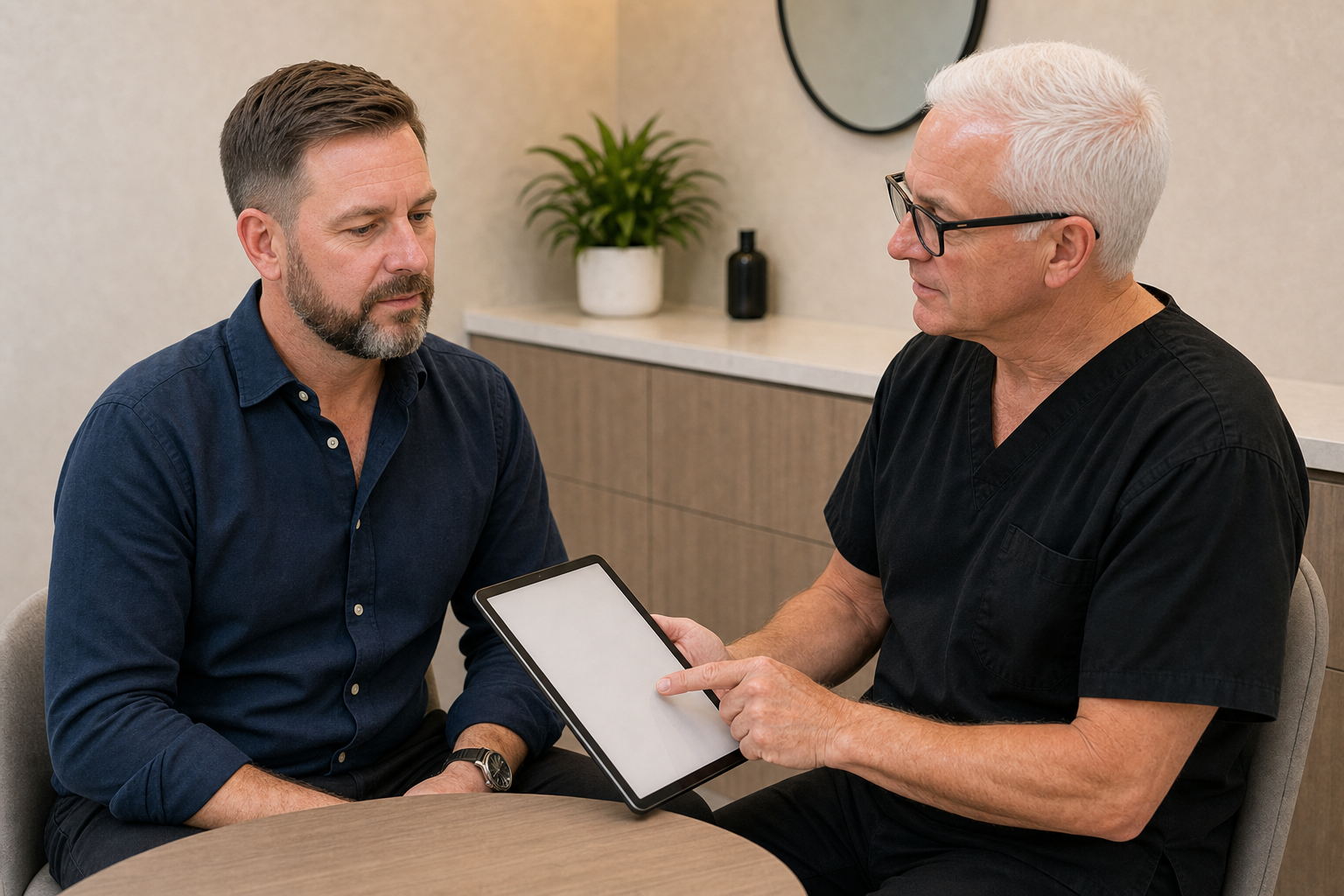 Facial ageing education and assessment context for male patient consultation context at Core Aesthetics in Oakleigh
