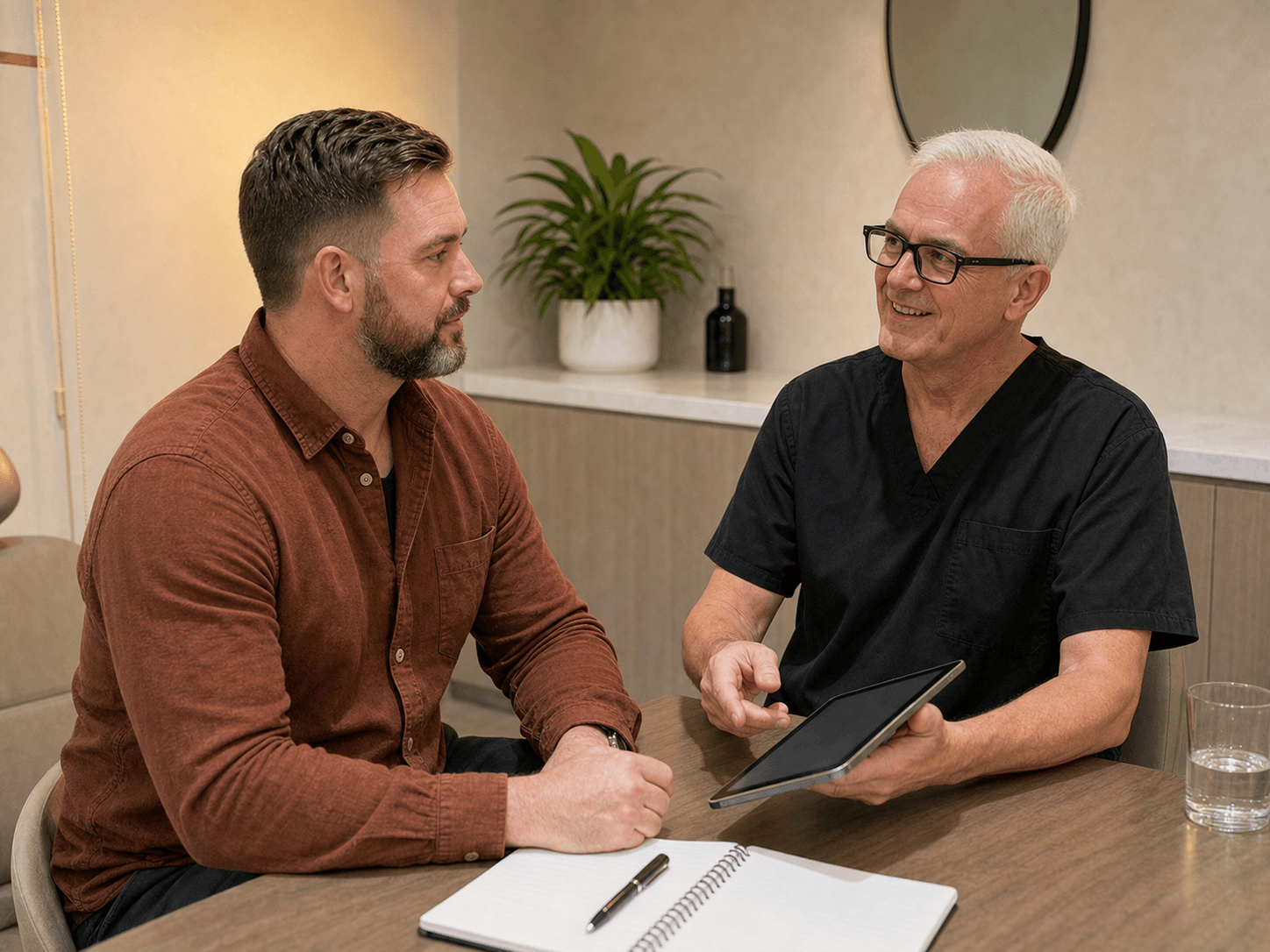 Safety and suitability consultation context for male patient consultation context at Core Aesthetics in Oakleigh