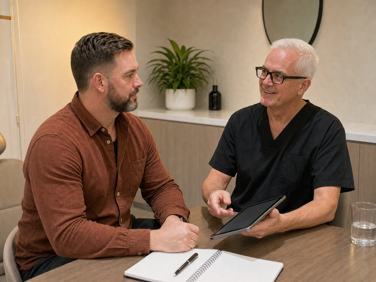 Safety and suitability consultation context for male patient consultation context at Core Aesthetics in Oakleigh