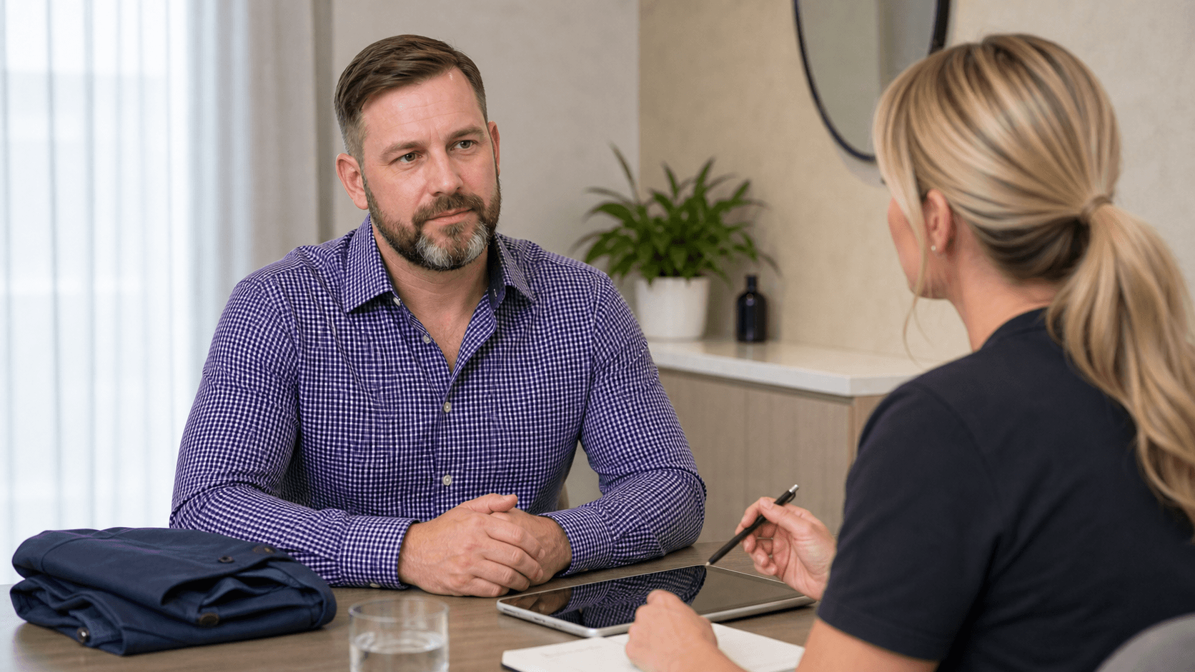 Sweating concern consultation image shown for general hyperhidrosis assessment education at Core Aesthetics