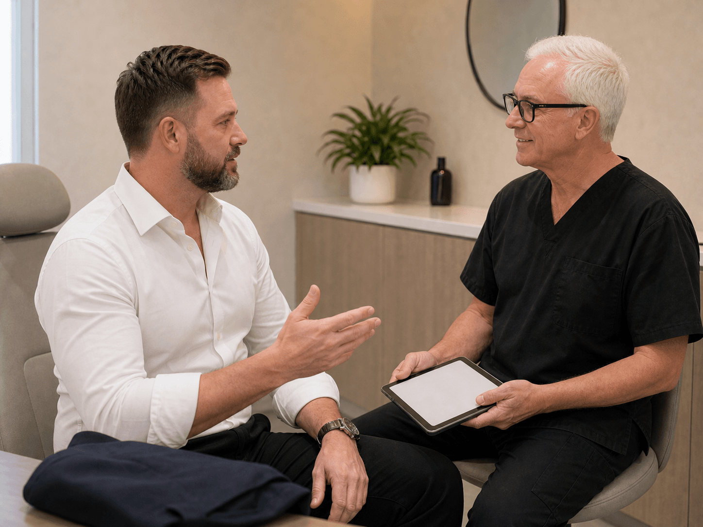 Sweating assessment consultation image shown for general hyperhidrosis education at Core Aesthetics