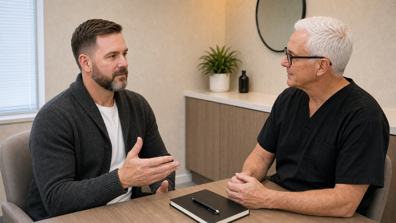 Private respectful consultation conversation for inclusive aesthetic consultation at Core Aesthetics Oakleigh