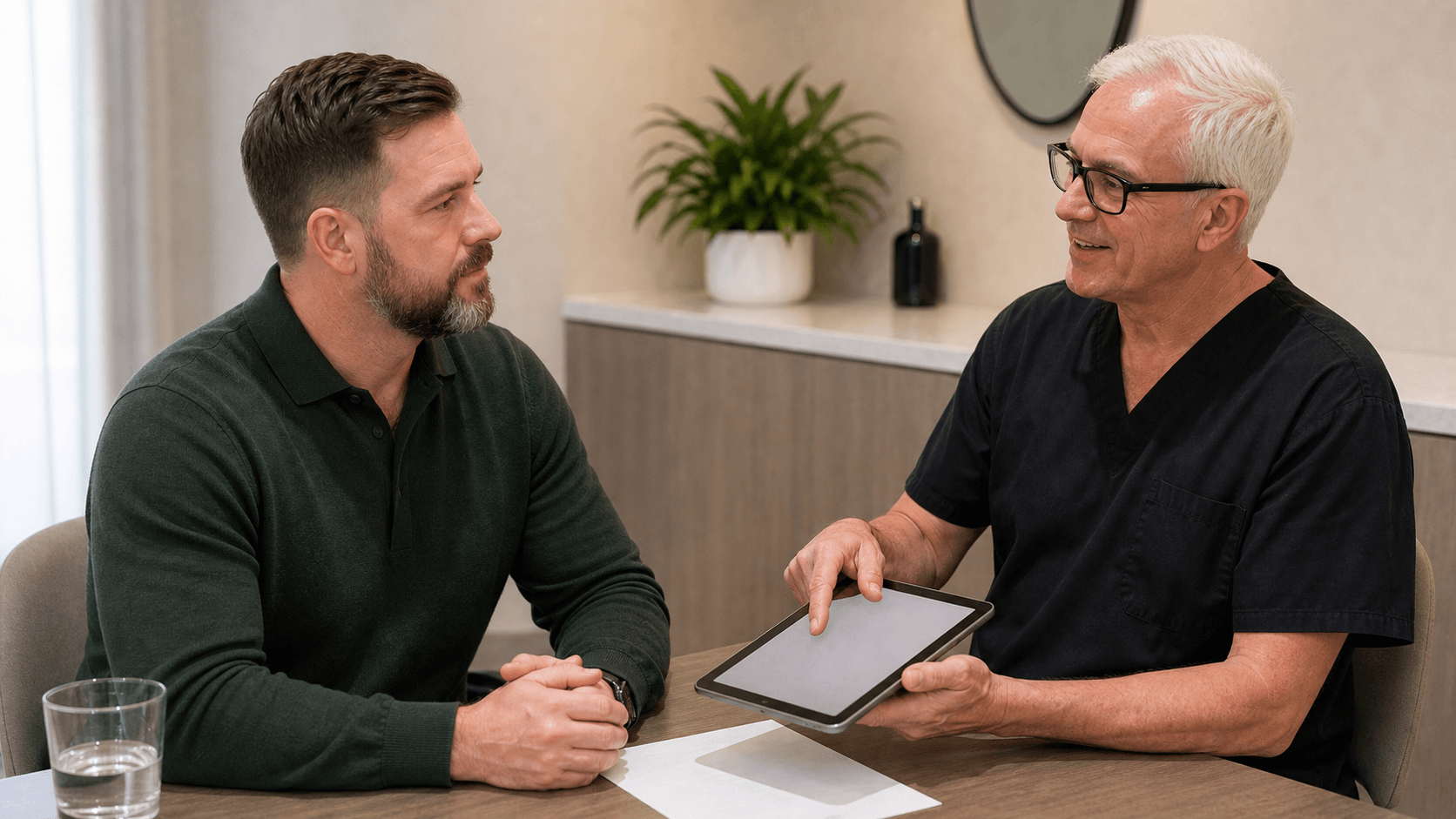 Male patient consultation follow up context with Corey Anderson RN at Core Aesthetics