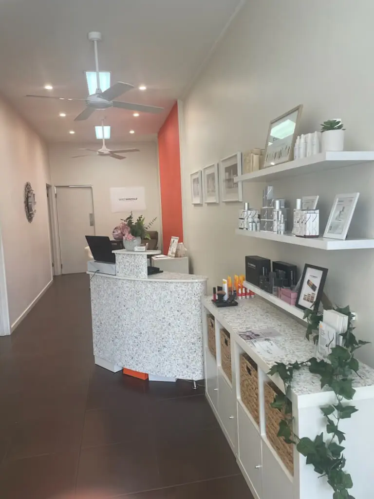 Reception counter and interior at Core Aesthetics in Oakleigh