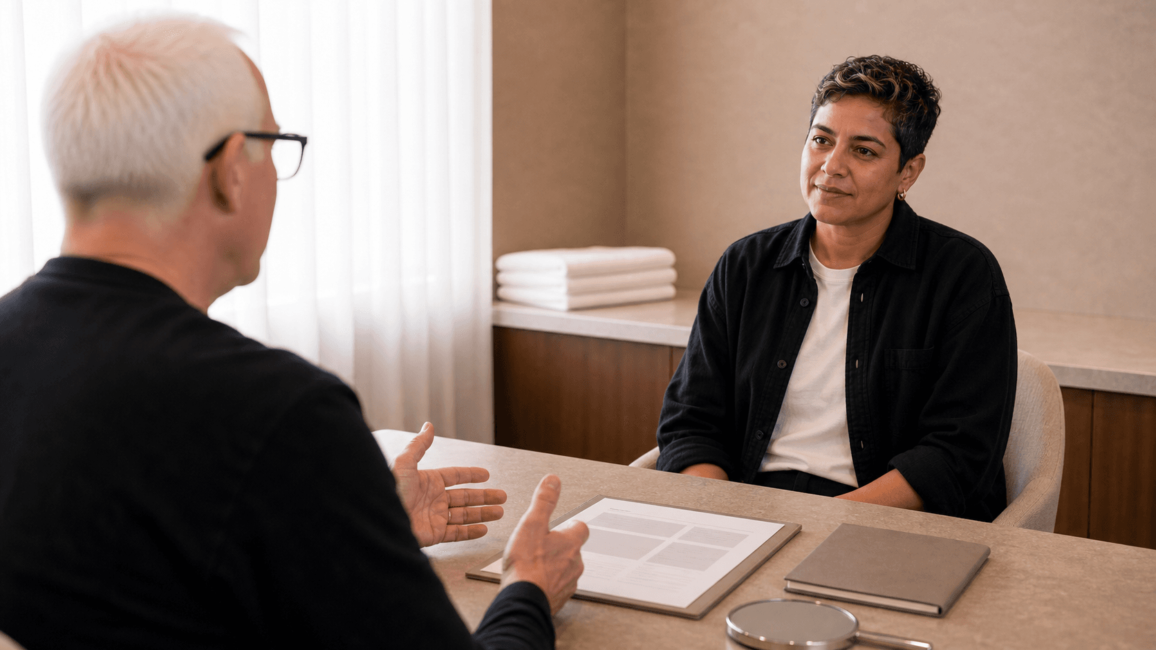 Aftercare and review consultation context for review and planning discussion at Core Aesthetics, serving the Ashburton area