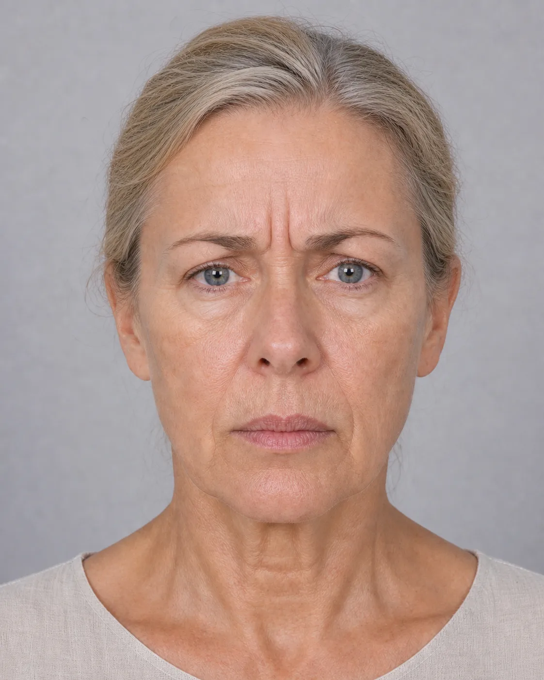 Front upper face view for a Brighton East wrinkle assessment of companion movement patterns