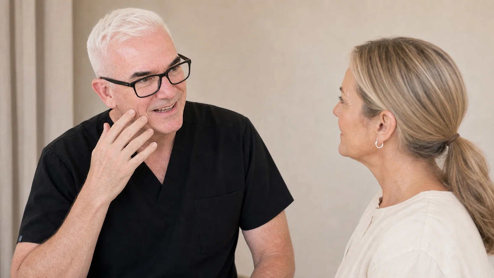 Adult woman in a consultation planning discussion at Core Aesthetics in Oakleigh