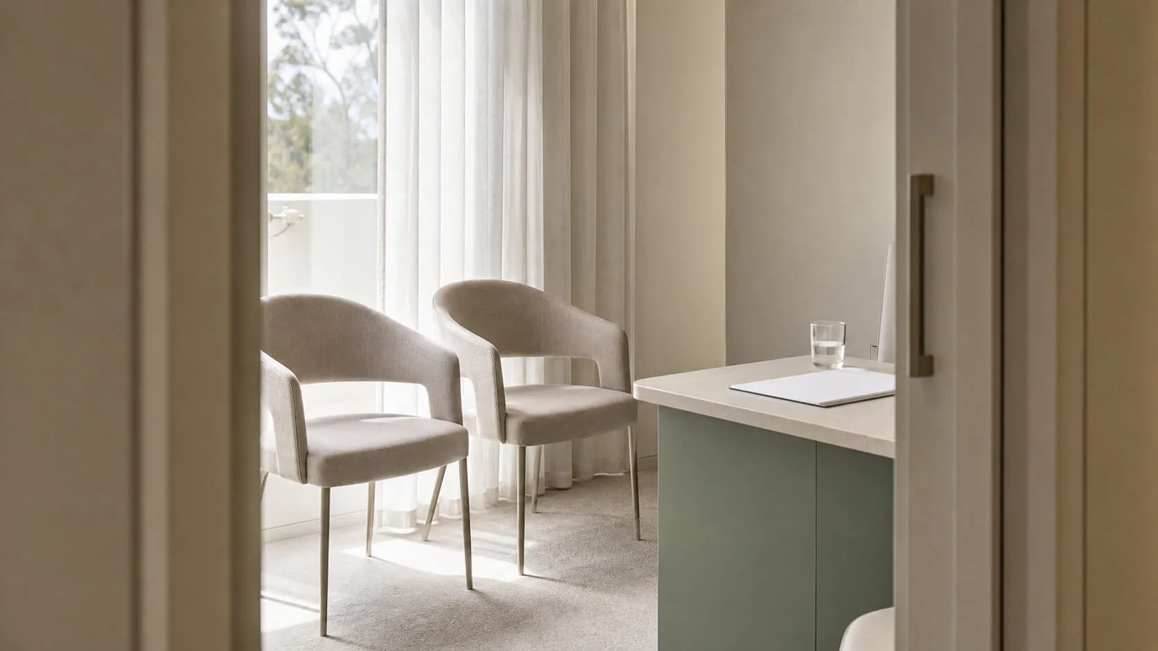 Men's aesthetic consultation context with Oakleigh clinic room context at Core Aesthetics in Oakleigh