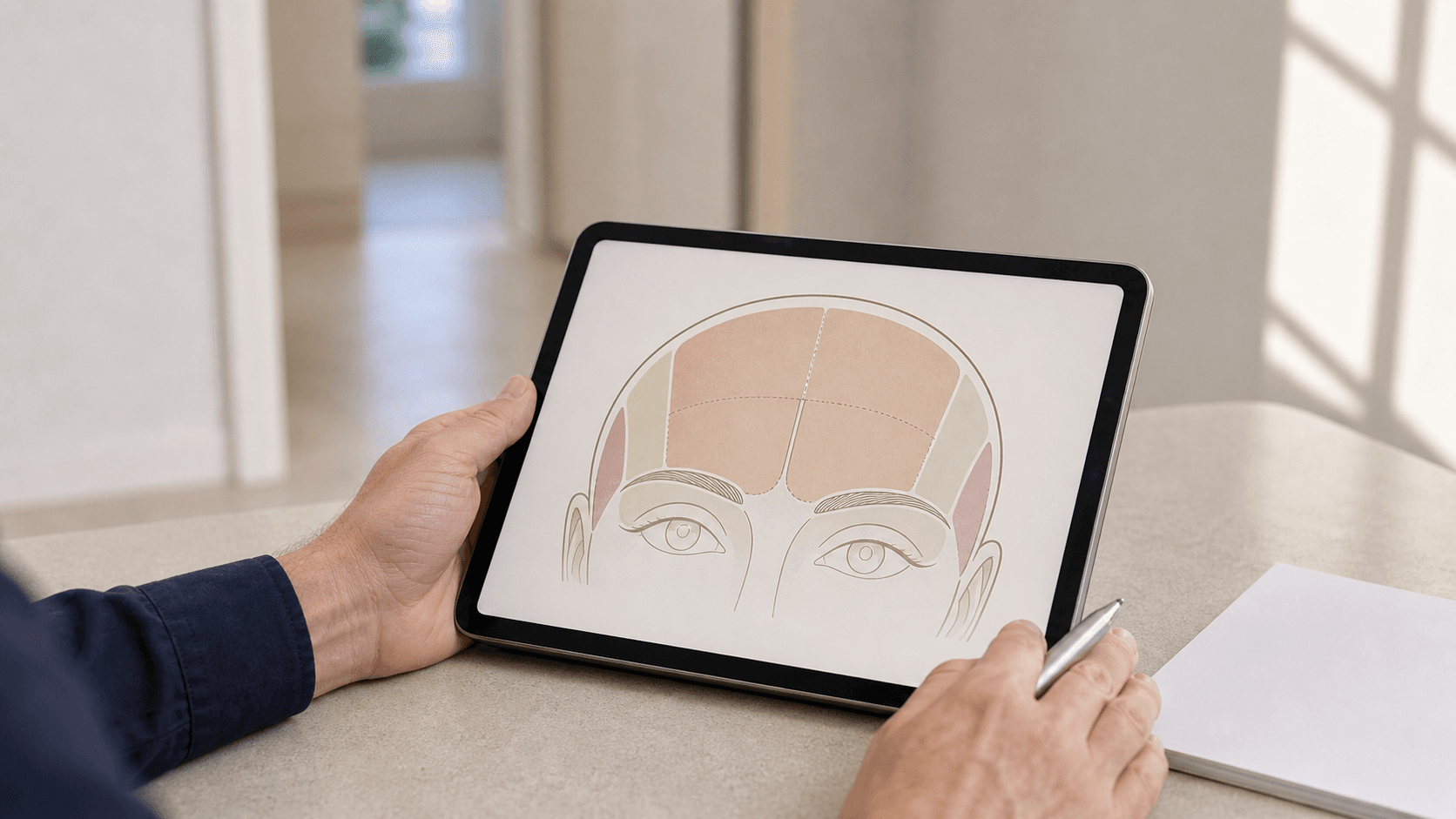 Wrinkle and upper-face consultation assessment for consultation planning at Core Aesthetics in Oakleigh