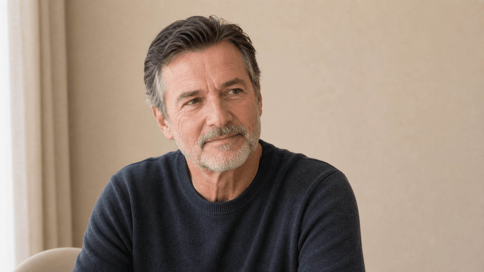 Adult man in a relaxed portrait for an introduction to aesthetic consultations for men