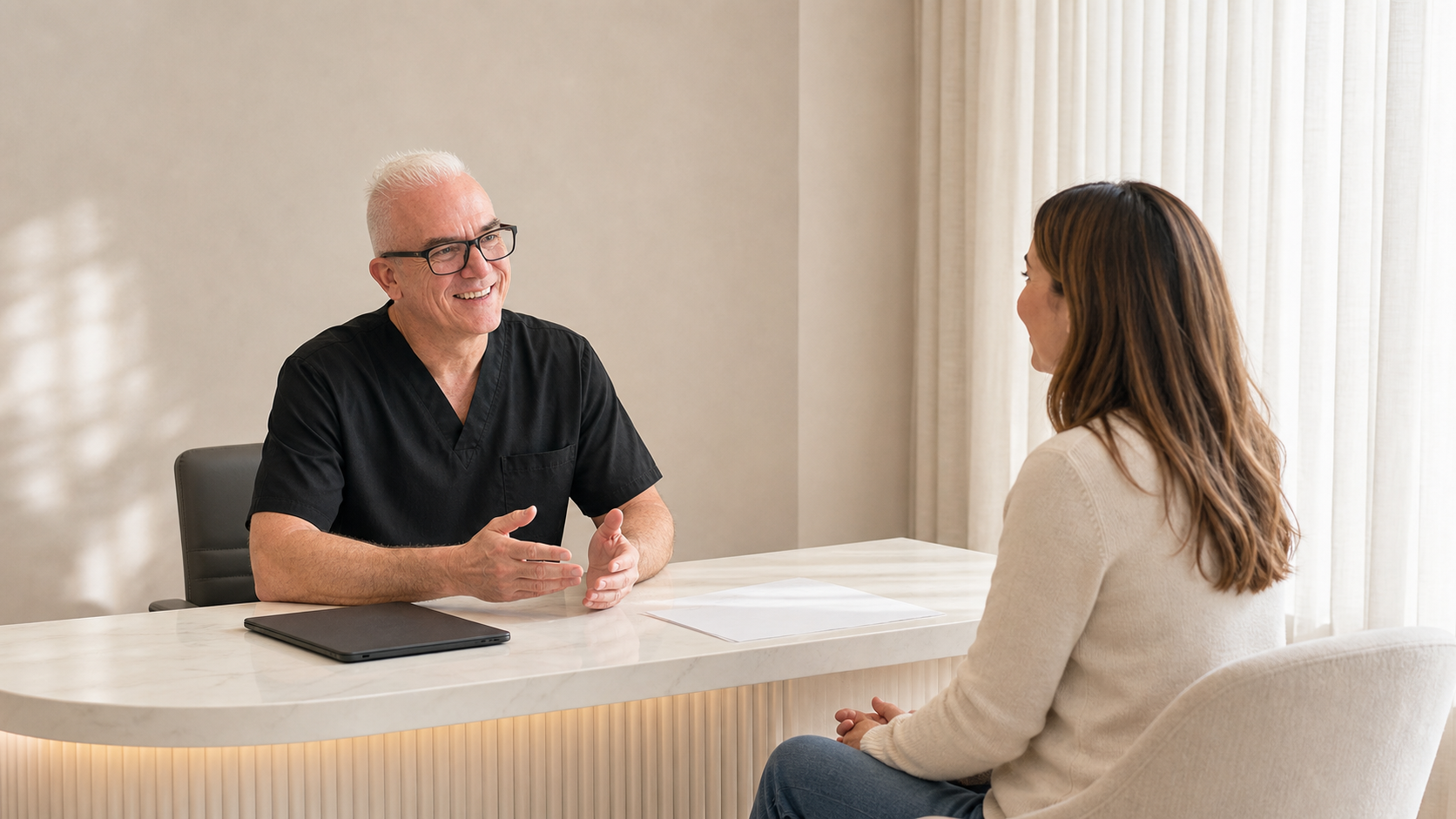 Wrinkle and upper-face consultation assessment for review and planning discussion at Core Aesthetics in Oakleigh