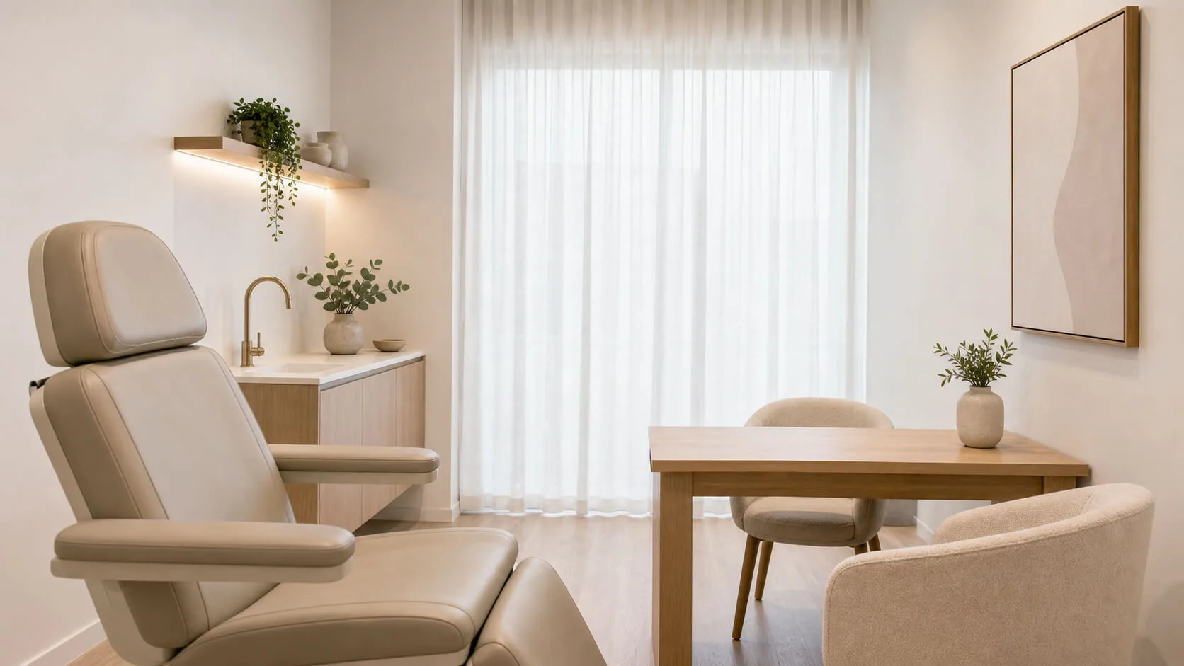 Men's aesthetic consultation context with Oakleigh clinic room context at Core Aesthetics in Oakleigh