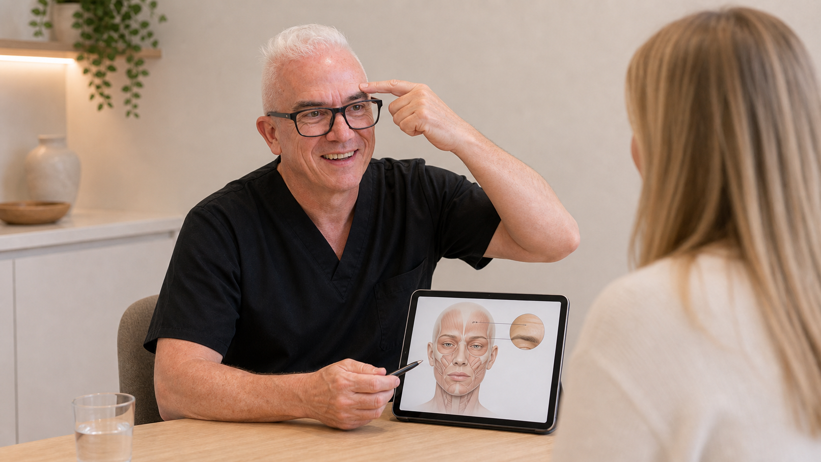 Wrinkle and upper-face consultation assessment for consultation planning at Core Aesthetics in Oakleigh