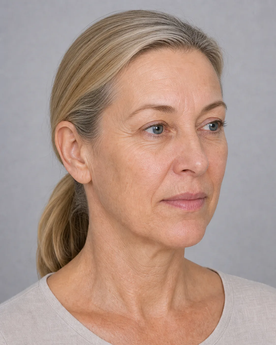 Adult woman in a three quarter view for a lip comfort discussion