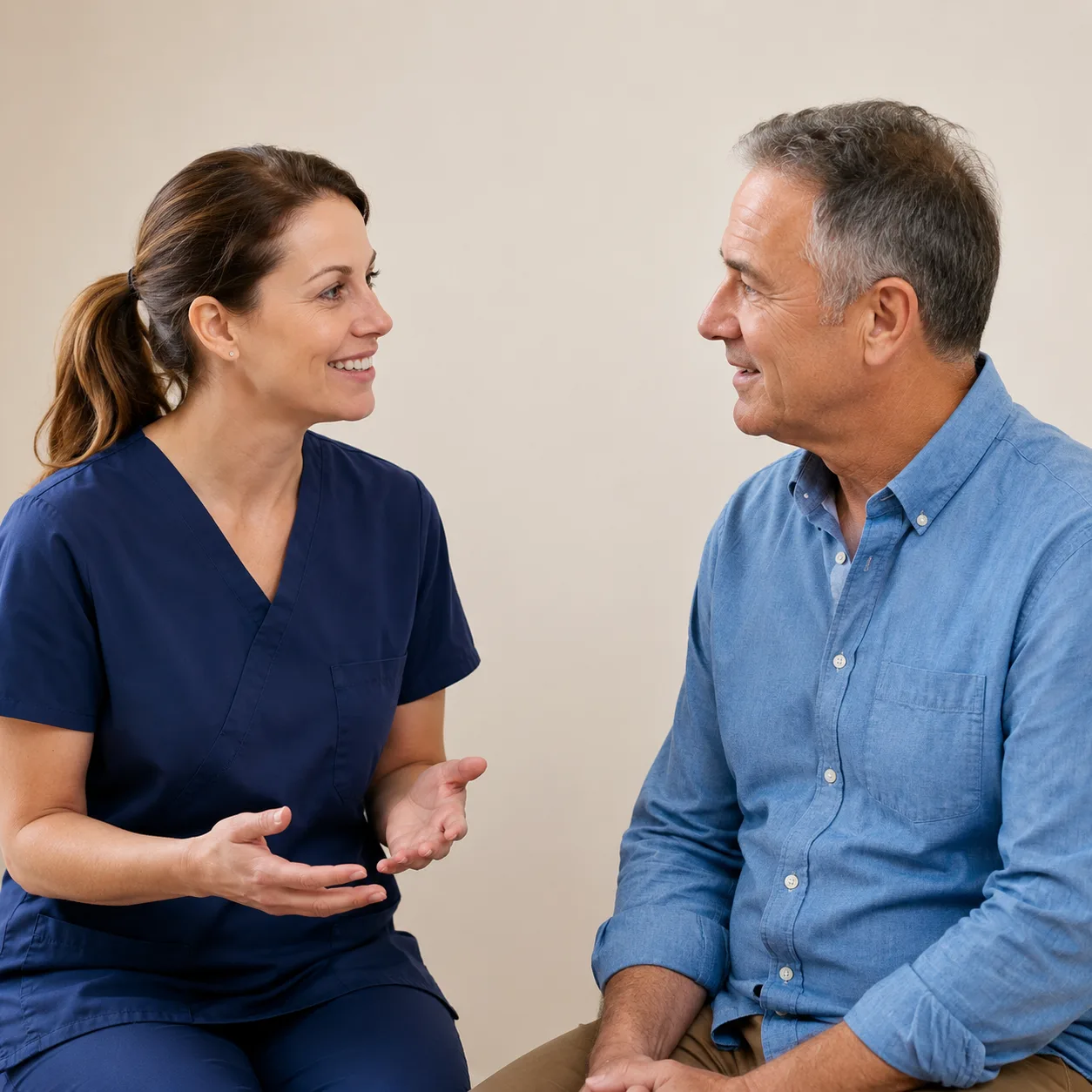 Consultation conversation between clinician and adult patient