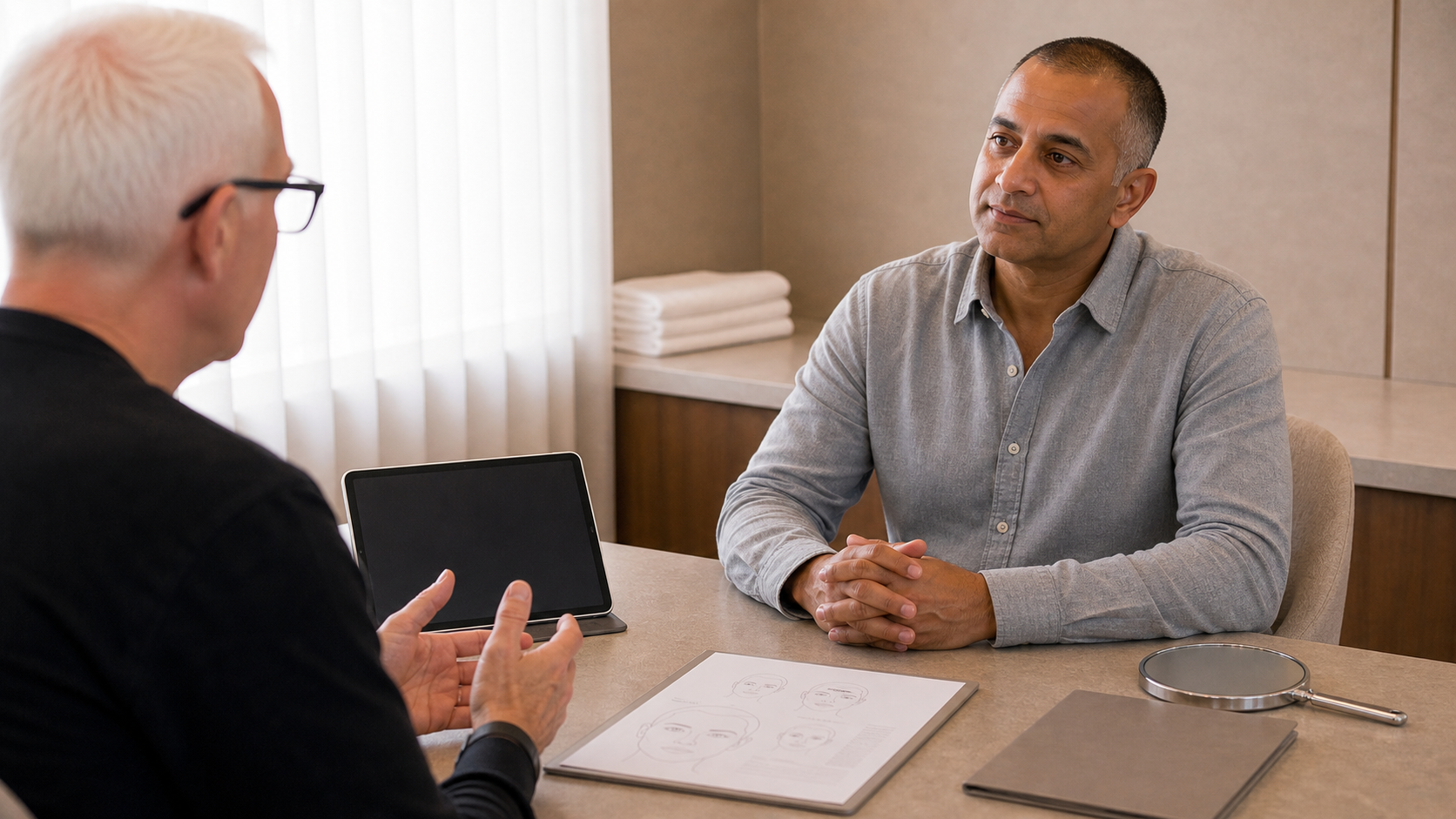 Wrinkle and upper-face consultation assessment for consultation planning at Core Aesthetics in Oakleigh