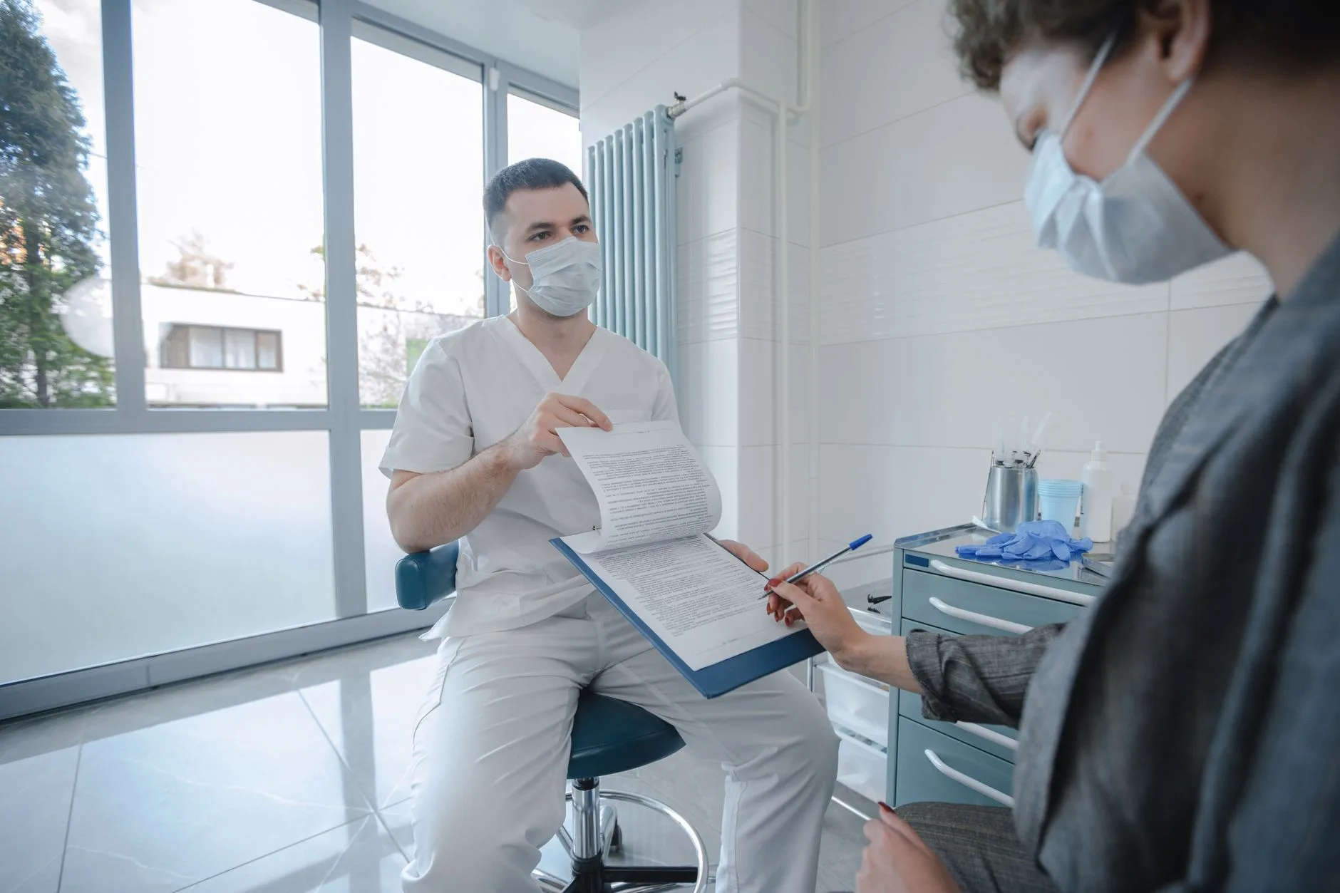Calm appointment planning image supporting a GP booking and first question.