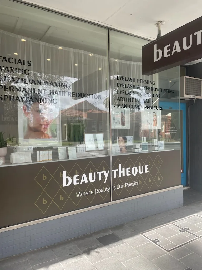 Street-facing beautyTHEQUE shopfront at 12A Atherton Road in Oakleigh