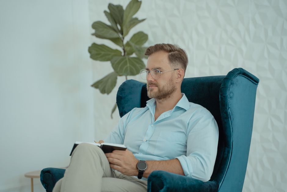Private consultation planning with notes in a professional setting.