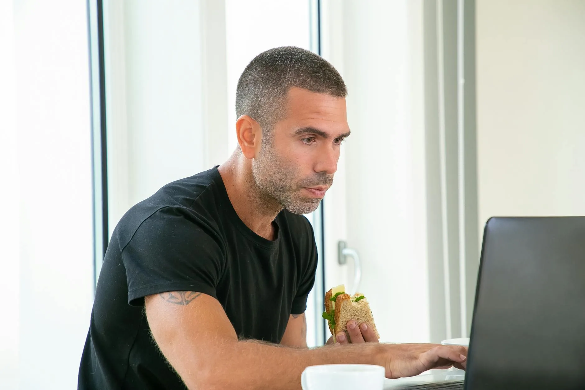 Adult man in a practical food and wellbeing setting.