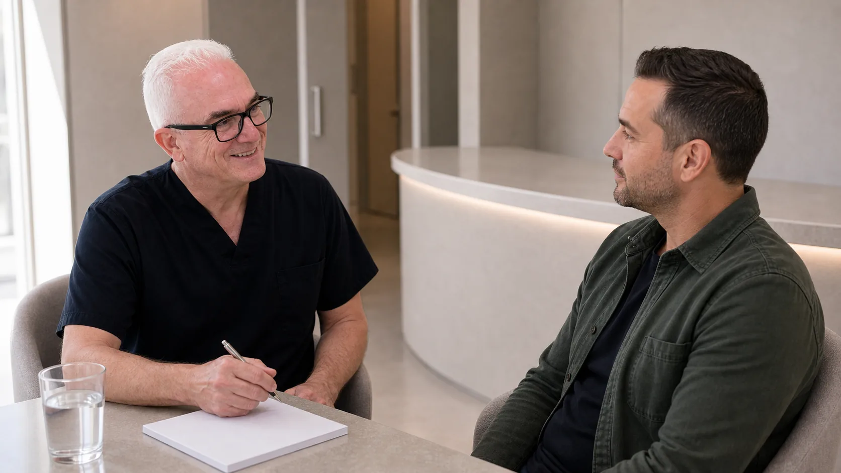 Men's aesthetic consultation context for male patient consultation context at Core Aesthetics in Oakleigh