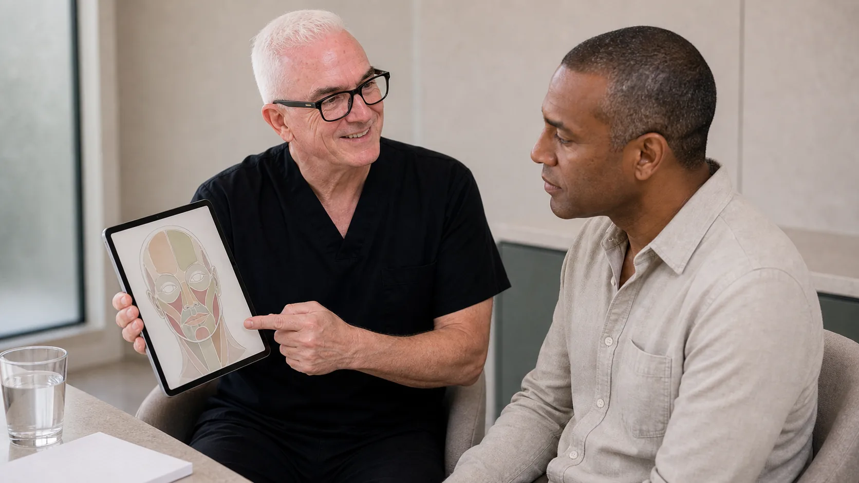 Safety and suitability consultation context for male patient consultation context at Core Aesthetics in Oakleigh