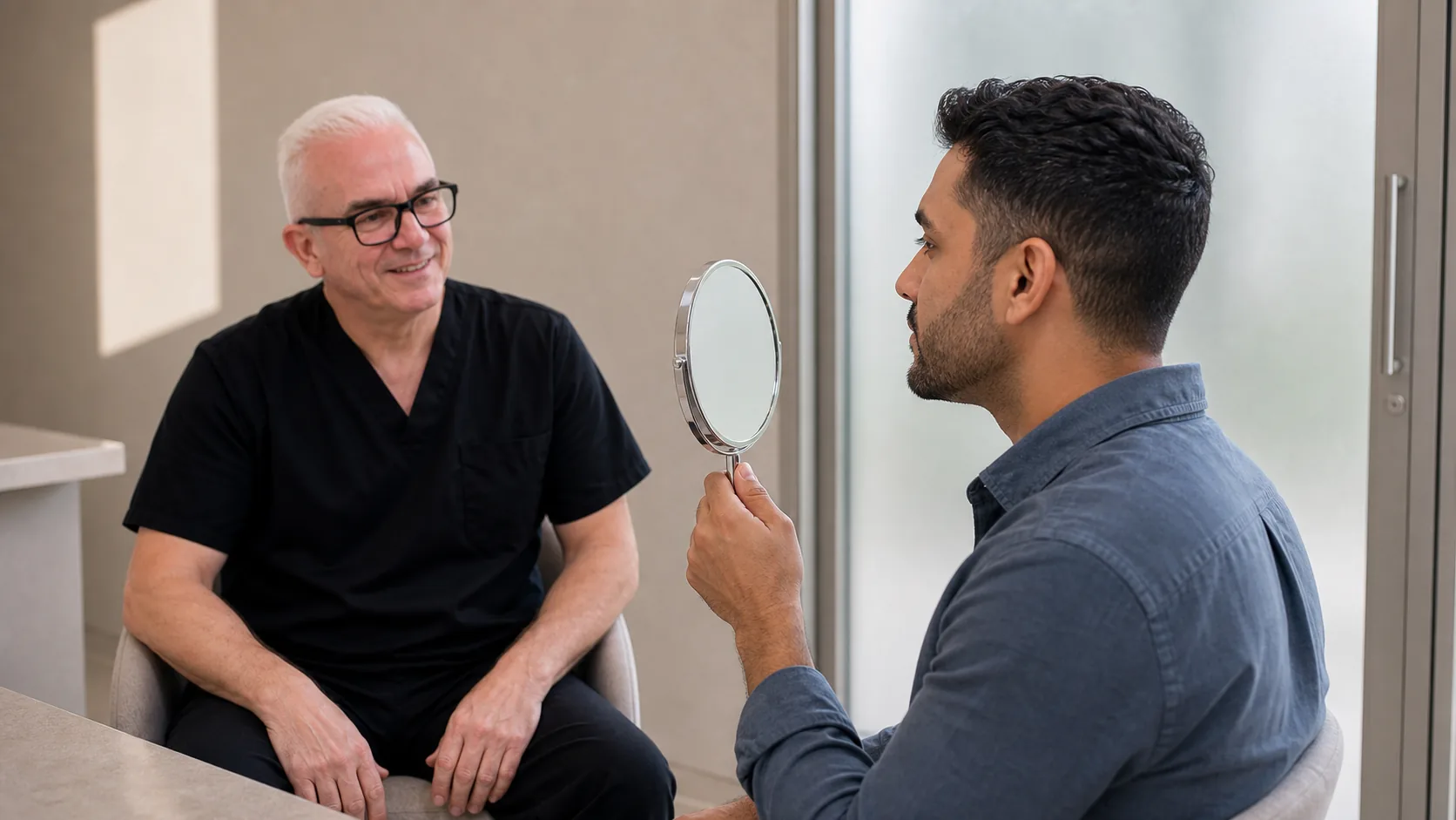 Men's aesthetic consultation context for male patient consultation context at Core Aesthetics in Oakleigh