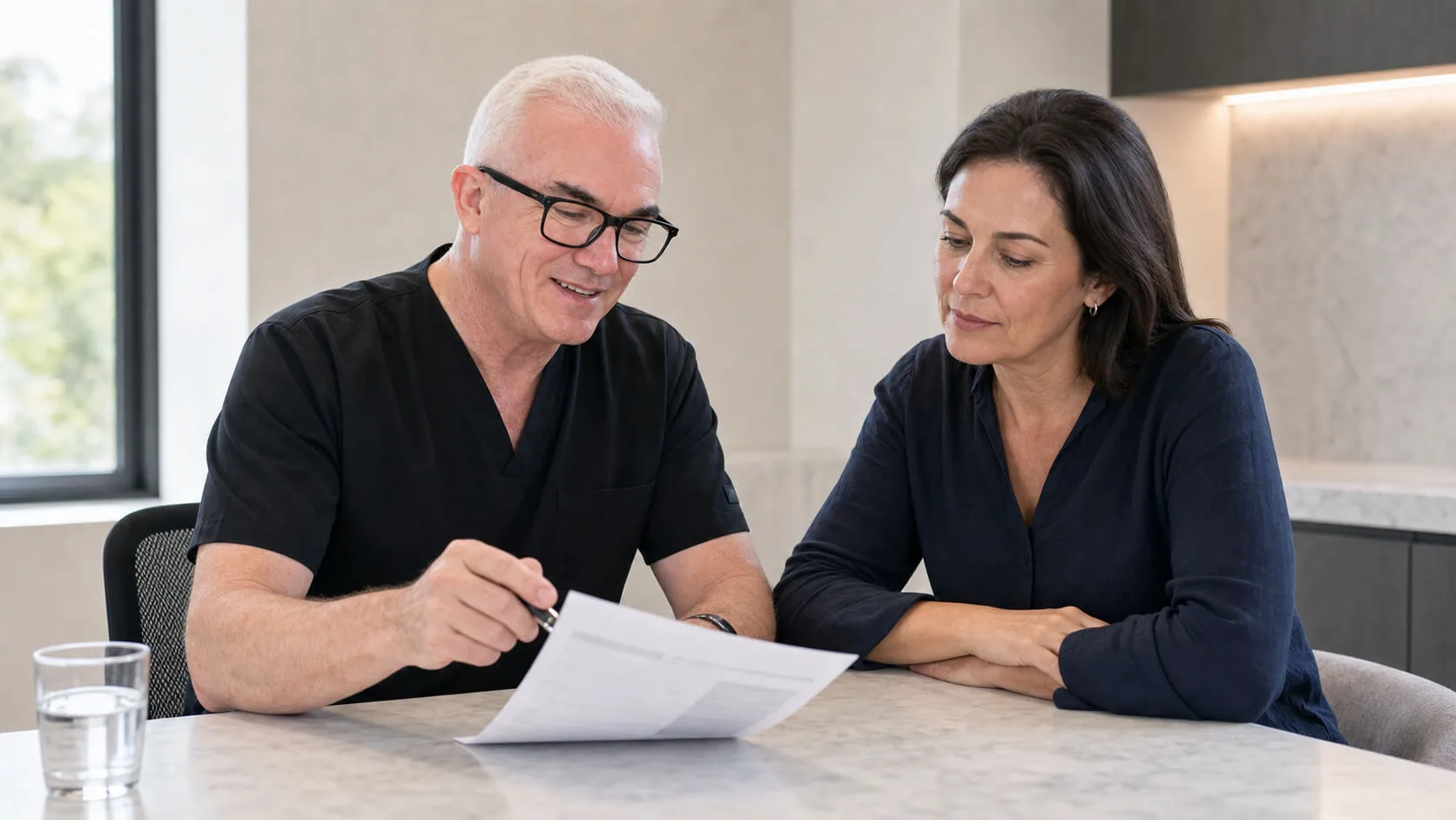 Calm review setting for comparing notes and planning questions at Core Aesthetics